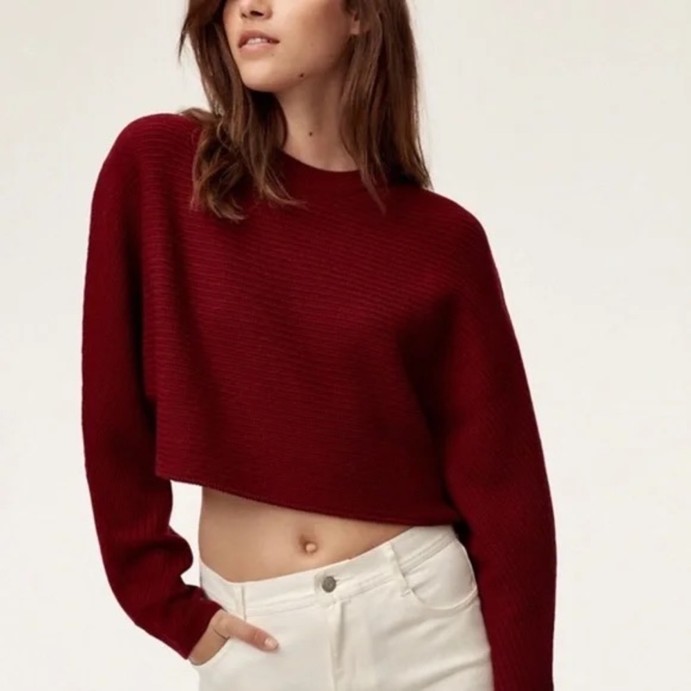 Wilfred Burgundy Cropped Sweater